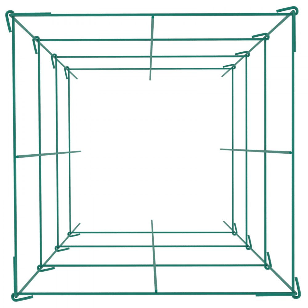 VEVOR Tomato Cages, 11.8\" x 11.8\" x 46.1\", 5 Packs Square Plant Support Cages, Green PVC-Coated Steel Tomato Towers for Climbing Vegetables, Plants, Flowers, Fruits