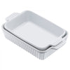 VEVOR Ceramic Baking Dish, 7" x 11", Bakeware Set of 2, Rectangular Casserole Dish Set, Baking Pans with Handles, Oven Secure, Lasagna Pans Deep for Cooking, Thanksgiving & Christmas Present, White