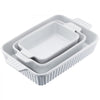 VEVOR Ceramic Baking Dish, 9" x 13", Bakeware Set of 3, Rectangular Casserole Dish Set, Baking Pans with Handles, Oven Secure, Lasagna Pans Deep for Cooking, Thanksgiving & Christmas Present, White