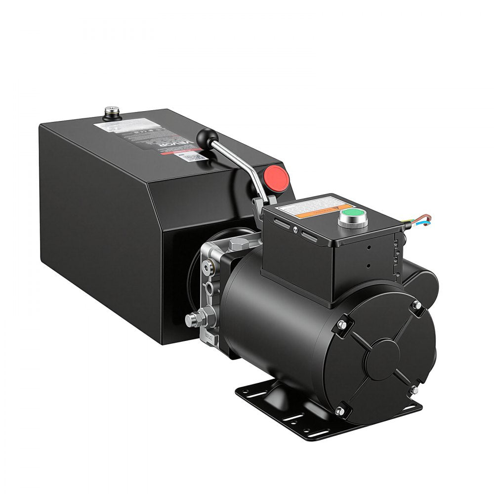 VEVOR 14 Quart Hydraulic Pump, 2.2KW Hydraulic Motor Dump Trailer Pump Single Acting, 3200 PSI Max Relief Pressure, 1.7 GPM Flow Rate, AC220-240V Hydraulic Power Unit Car Lift (Vertical Installation)