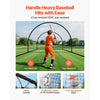 VEVOR Baseball Batting Cage, 19.9 x 12.0 x 8.2 FT Freestanding Hitting Net, for Indoor & Outdoor Practice, 30-Ply Knotted HDPE Netting with Pitching Machine Opening, Baseball Training Net for Teams