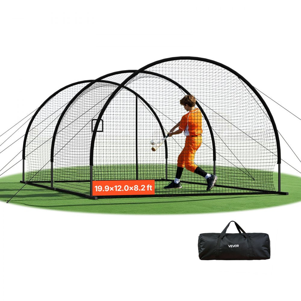 Vevor Baseball Batting Cage 19.9' x 12.0' x 8.2' Freestanding Hitting Net New