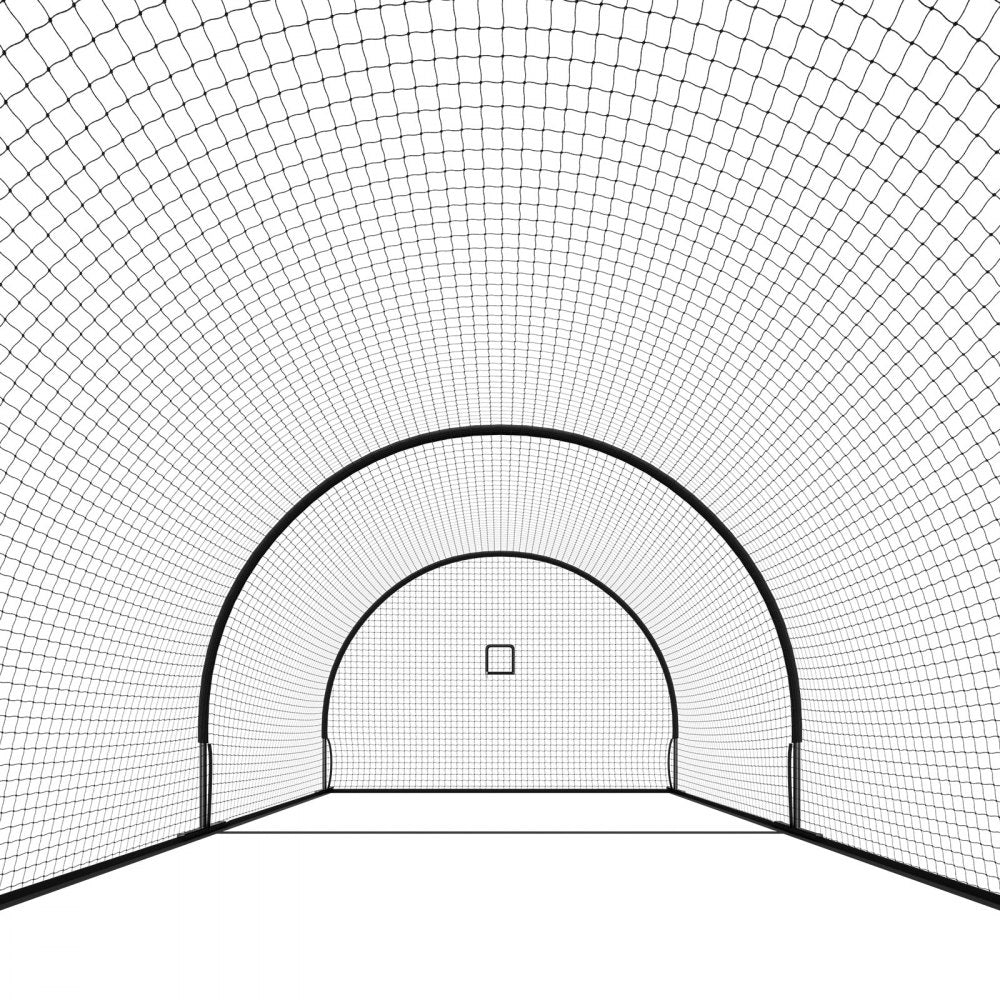 VEVOR Baseball Batting Cage, 19.9 x 12.0 x 8.2 FT Freestanding Hitting Net, for Indoor & Outdoor Practice, 30-Ply Knotted HDPE Netting with Pitching Machine Opening, Baseball Training Net for Teams