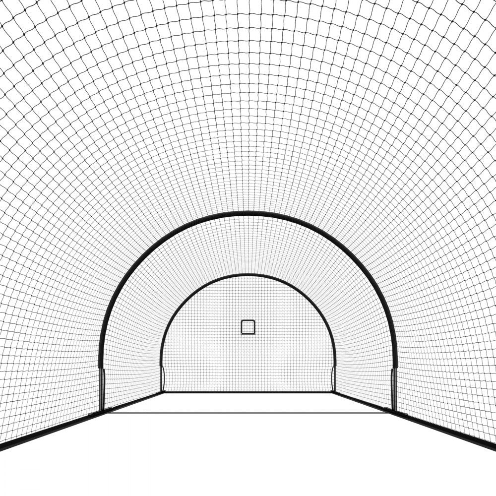 VEVOR Baseball Batting Cage, 19.9 x 12.0 x 8.2 FT Freestanding Portable Batting Cage, Hitting Cages with 30-Ply Knotted HDPE & Pitching Machine Opening, Battings Cages Netting for Indoor Outdoor