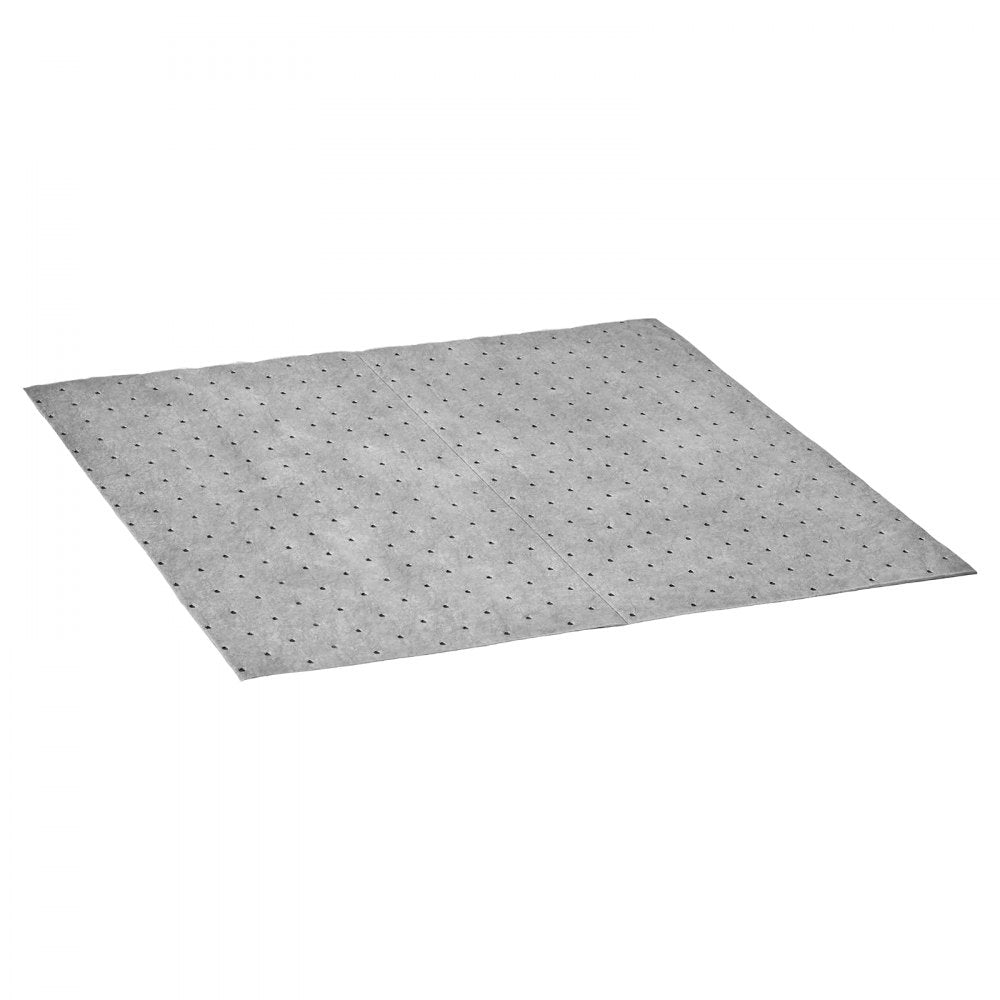 VEVOR Oil & Water Absorbent Pads, 16" x 18" 200-Pack, Medium-Duty Spill Absorbing Pads, Universal for Gasoline, Engine, Oil, Water, Coolant, Durable PP Spill Control Mats for Garage Workshop Factory
