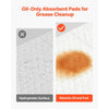 VEVOR Oil Absorbent Pads, 15" x 20" 200-Pack, Medium-Duty Spill Absorbing Pads for Gasoline, Engine Oil, Transmission Fluid, Durable PP Oil Only Control Mats for Garage Workshop Factory Cleanup