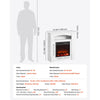 VEVOR 33 inch Freestanding Fireplaces, 1500W 5120BTU Fake Electric Fireplace Stove Heater with Mantel, Overheating Protection, Adjustable Flames,Timer, Remote, for Living Room,Bedroom,White