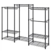 VEVOR Heavy Duty Clothes Rack, Rolling Clothing Garment Rack with 4 Hang Rods & 8 Storage Tiers, Adjustable Custom Closet Rack, Freestanding Wardrobe for Hanging Clothes, 800 lbs Load Capacity