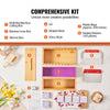 VEVOR Soap Making Kit, Bamboo Cutting Box and Inner Box with Silicone Mold, Stainless Steel Straight Cutter and Wavy Cutter, 100 Bags and 105 Stickers, Soap Making Supplies DIY Kits for Adults