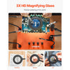 VEVOR Magnetic Helping Hands Soldering Station, Third Hand Soldering Tool with 3X LED Magnifying Lamp, 4 PCB Holders & 360 Hot Air Gun Holder, Heavy-Duty Base Station for Electronic Repair Craft Hobby