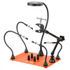 VEVOR Magnetic Helping Hands Soldering Station, Third Hand Soldering Tool with 3X LED Magnifying Lamp, 4 PCB Holders & 360 Hot Air Gun Holder, Heavy-Duty Base Station for Electronic Repair Craft Hobby
