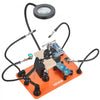 VEVOR Magnetic Helping Hands Soldering Station, Third Hand Soldering Tool with 3X LED Magnifying Lamp, 4 PCB Holders & 360 Hot Air Gun Holder, Heavy-Duty Base Station for Electronic Repair Craft Hobby