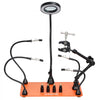 VEVOR Magnetic Helping Hands Soldering Station, Third Hand Soldering Tool with 3X LED Magnifying Lamp, 4 PCB Holders & 360 Hot Air Gun Holder, Heavy-Duty Base Station for Electronic Repair Craft Hobby