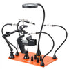 VEVOR Magnetic Helping Hands Soldering Station, 4 Arms Third Hand Tool, with Vise, 3X LED Magnifying Lamp, 4 PCB Holder & 360 Hot Air Gun Holder, Soldering Helper for Electronic Repair Craft Hobby DIY