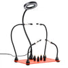 VEVOR Magnetic Helping Hands Soldering Station, 4 Flexible Arms Third Hand Soldering Tool, with 3X LED Magnifying Lamp, 4 PCB  Pillar Holder & Heavy-Duty Base, Electronic Repair Craft Hobby DIY