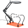 VEVOR Magnetic Helping Hands Soldering Station, 4 Flexible Arms Third Hand Tool with 3X LED Magnifying Lamp & Non-Slip Heavy-Duty Base, Soldering Helping Hands for Electronic Repair Craft Hobby DIY