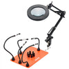 VEVOR Magnetic Helping Hands Soldering Station, 2-In-1 Third Hand Soldering Tool - 3X LED Magnifying Lamp & 5 Flexible Arms, 6 PCB Holders, Heavy-Duty Base Station for Electronic Repair Craft Hobby