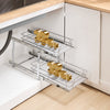 VEVOR 12"Wx21"Dx15"H Pull Out Cabinet Organizer, Heavy Duty Slide Out Pantry Shelves, Steel Roll Out Drawers, Sliding Drawer Storage for Home Under Sink, 13.5"Wx22"Dx18"H Install Size for Cabinet
