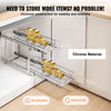 VEVOR 8.5"Wx21"Dx15"H Pull Out Cabinet Organizer, Heavy Duty Slide Out Pantry Shelves, Steel Roll Out Drawers, Sliding Drawer Storage for Home Under Sink, 10"Wx22"Dx18"H Install Size for Cabinet