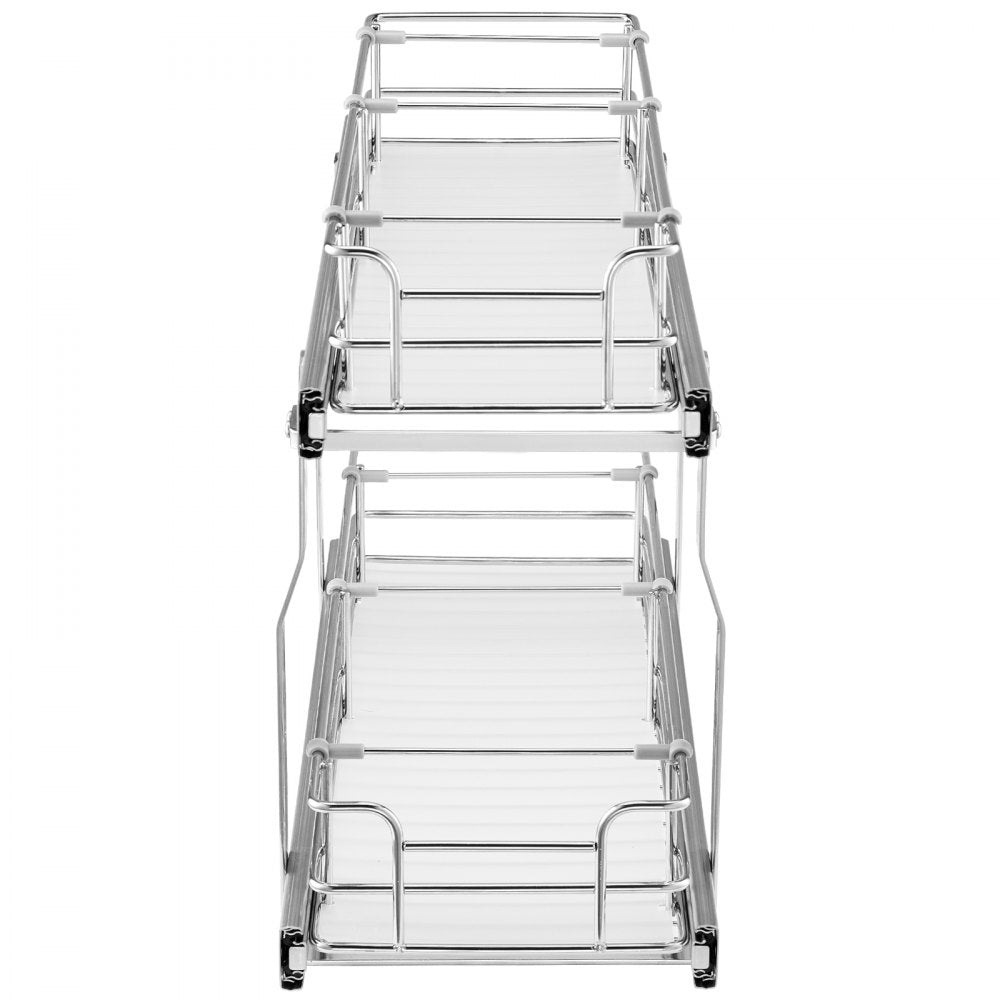 VEVOR 8.5"Wx21"Dx15"H Pull Out Cabinet Organizer, Heavy Duty Slide Out Pantry Shelves, Steel Roll Out Drawers, Sliding Drawer Storage for Home Under Sink, 10"Wx22"Dx18"H Install Size for Cabinet