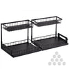VEVOR 2 Tier Pull Out Cabinet Organizer(10.7"W x 14.2"D ), Under Sink Organizer and Storage, Slide Out Drawer Cabinet Organizer, Wire Basket Shelf, 25.5"Wx15.5"Dx13"H Install Size for Cabinet (2 Pack)