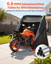 VEVOR Motorcycle Storage Shelter with Security Lock, 600D Oxford Flip-Up Garage Tent, Heavy-Duty All-Weather Motorcycle Cover with Ventilation Windows, 136x54x75 in Outdoor Vehicle Shelter, Black