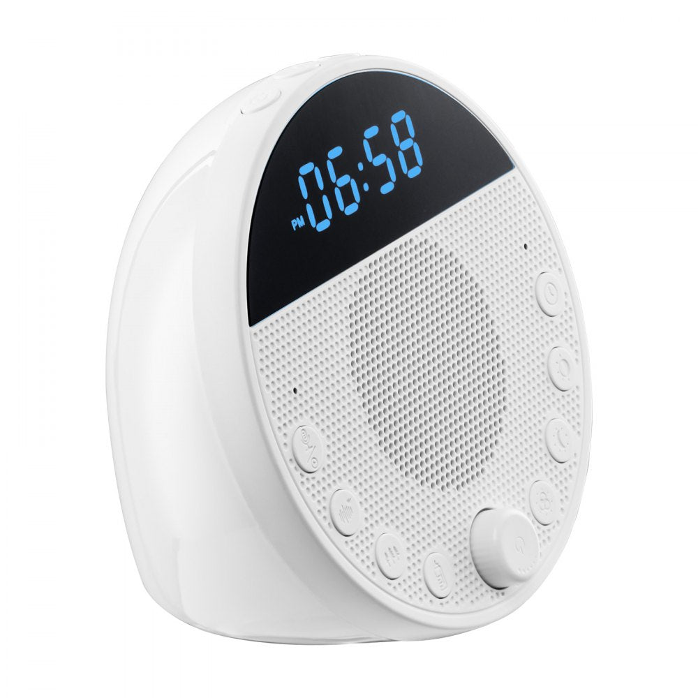 VEVOR Sound Machine, 18 Soothing Sleep Sounds, 7-Color Night Light, 6-in-1 White Noise Sound Machine with Dual Alarms, APP, Auto-Off Timer and Memory Function, for Baby, Adults, Home, Office & Travel