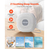 VEVOR Sound Machine, 21 Soothing Sleep Sounds, 3-in-1 Portable and Hangable White Noise Sound Machine with Auto-Off Timer, Soft Ring Light and Memory Function, for Baby, Adults, Home, Office & Travel
