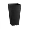 VEVOR Set of 2 Tall Outdoor Planters 22inch, Large Planters For Outdoor Indoor Plants, Black Tapered Square Front Porch Planters Flower Tree Plant Pots with Modern Design and Built-in Drainage