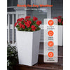 VEVOR Tall Planters Set of 2, 22 Inch Large Outdoor Taper Planters for Outdoor Indoor Plants, Front Porch Plastic Modern Flower Pots with Casters, Inner Pot & Drainage Holes for Patio, Garden, White