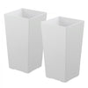 VEVOR Tall Planters Set of 2, 22 Inch Large Outdoor Taper Planters for Outdoor Indoor Plants, Front Porch Plastic Modern Flower Pots with Casters, Inner Pot & Drainage Holes for Patio, Garden, White