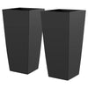 VEVOR Tall Planters Set of 2, 26 Inch Large Outdoor Taper Planters for Outdoor Indoor Plants, Front Porch Plastic Modern Flower Pots with Casters, Inner Pot & Drainage Holes for Patio, Garden, Black