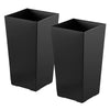 VEVOR Tall Planters Set of 2, 22 Inch Large Outdoor Taper Planters for Outdoor Indoor Plants, Front Porch Plastic Modern Flower Pots with Casters, Inner Pot & Drainage Holes for Patio, Garden, Black