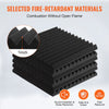 VEVOR Acoustic Foam Panels, 80 Pack 12 x 12 x 1 inches, High Density Soundproof Wall Panels,Fire-Resistant Acoustic Panels,Sound Dampening Absorbing Panels for Studio Wall and Ceiling,Black