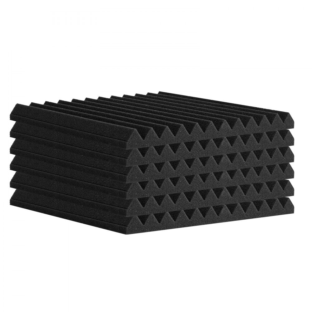 VEVOR Acoustic Foam Panels, 80 Pack 12 x 12 x 1 inches, High Density Soundproof Wall Panels,Fire-Resistant Acoustic Panels,Sound Dampening Absorbing Panels for Studio Wall and Ceiling,Black
