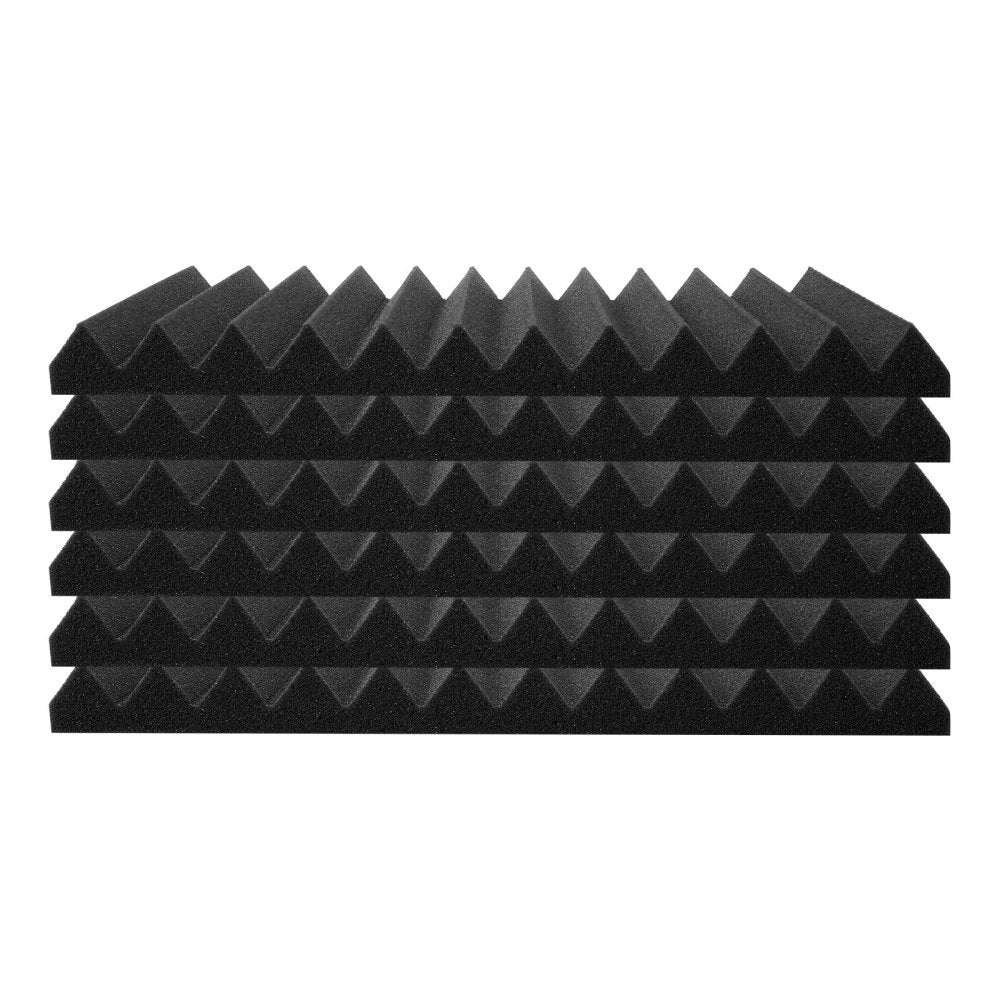 VEVOR Acoustic Foam Panels, 80 Pack 12 x 12 x 1 inches, High Density Soundproof Wall Panels,Fire-Resistant Acoustic Panels,Sound Dampening Absorbing Panels for Studio Wall and Ceiling,Black
