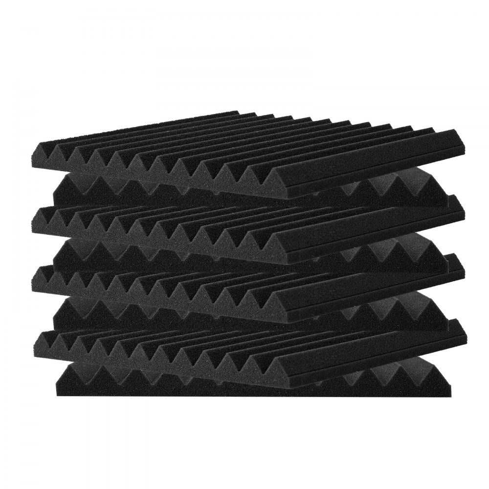 VEVOR Acoustic Foam Panels, 52 Pack 12 x 12 x 1 inches, High Density Soundproof Wall Panels,Fire-Resistant Acoustic Panels,Sound Dampening Absorbing Panels for Studio Wall and Ceiling,Black