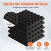 VEVOR Acoustic Foam Panels, 24 Pack 12 x 12 x 2 inches, Pyramid Soundproof Wall Panels,Fire-Resistant Acoustic Panels,Sound Dampening Absorbing Panels for Studio Wall and Ceiling,Black