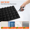 VEVOR Acoustic Foam Panels, 24 Pack 12 x 12 x 2 inches, Pyramid Soundproof Wall Panels,Fire-Resistant Acoustic Panels,Sound Dampening Absorbing Panels for Studio Wall and Ceiling,Black