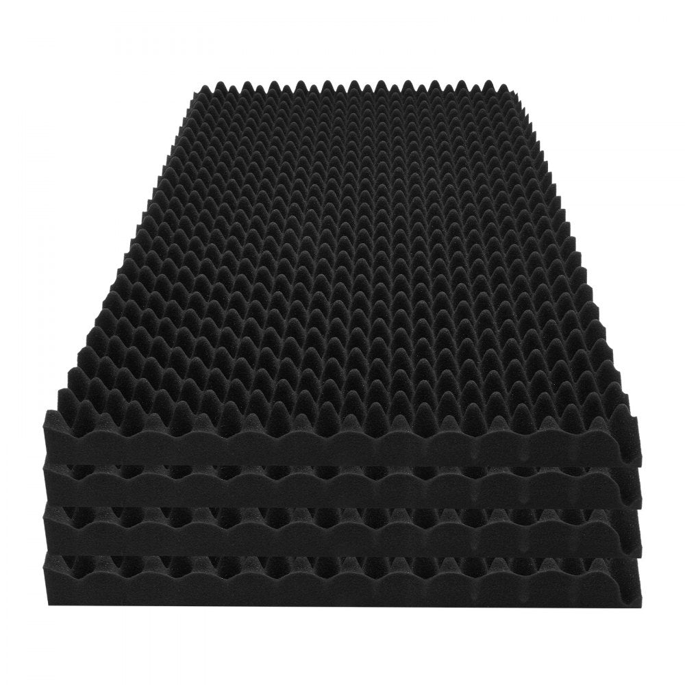 VEVOR Acoustic Foam Panels, 4 Pack 48 x 24 x 2 inches, Egg Designed Soundproof Wall Panels,Fire-Resistant Acoustic Panels,Sound Dampening Absorbing Panels for Studio Wall and Ceiling,Black