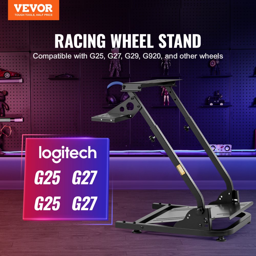 VEVOR G920 Racing Steering Wheel Stand Shifter Mount fit for Logitech G27 G25 G29 Gaming Wheel Stand Wheel Pedals NOT Included Racing Wheel Stand
