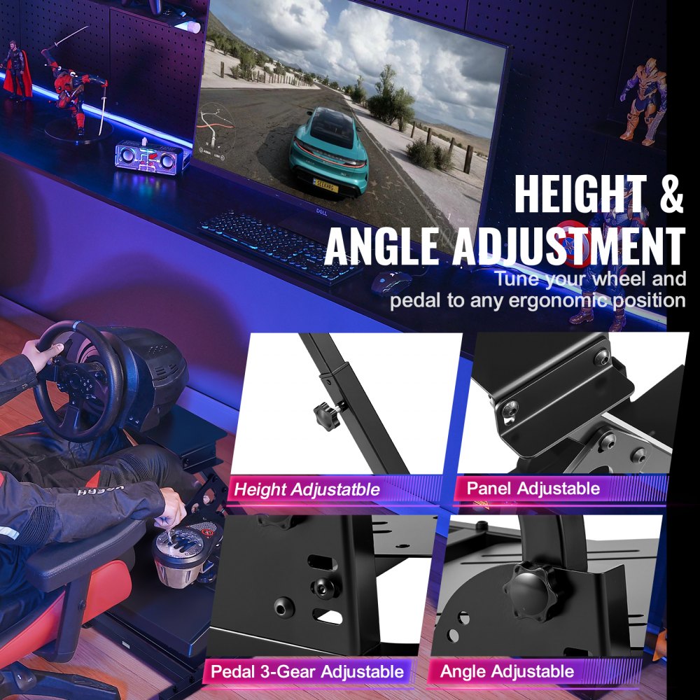 VEVOR G920 Racing Steering Wheel Stand Shifter Mount fit for Logitech G27 G25 G29 Gaming Wheel Stand Wheel Pedals NOT Included Racing Wheel Stand