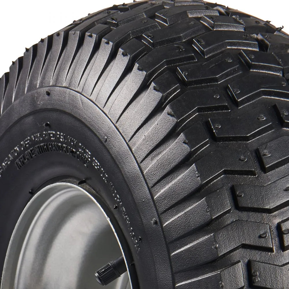 VEVOR Lawn Mower Tires, 15x6-6" Lawn Tractor Tires, 2-Pack Tire and Wheel Assemblies, Turf Pneumatic Tires with 3" Centered Hub and 3/4" Bushing Size, 16 PCS Adapters for Riding Mowers Lawn Tractors