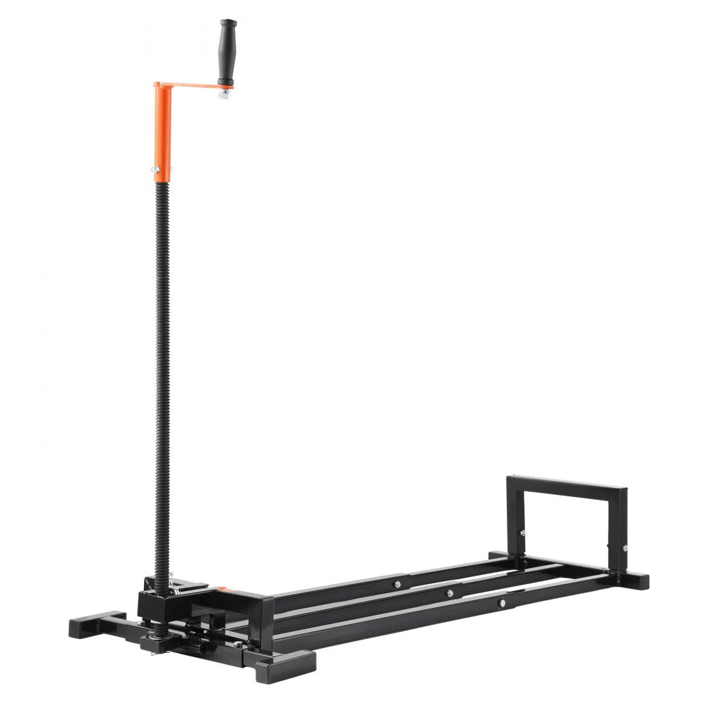 VEVOR Ride on Lawn Mower Lift Jack, 880 Lbs Weight Capacity, Telescopic Maintenance Jack with Crank Handle & Power Tool Handle, Foldable Lawn Tractor Lifter for Lawn Mowers and Garden Tractors, Black