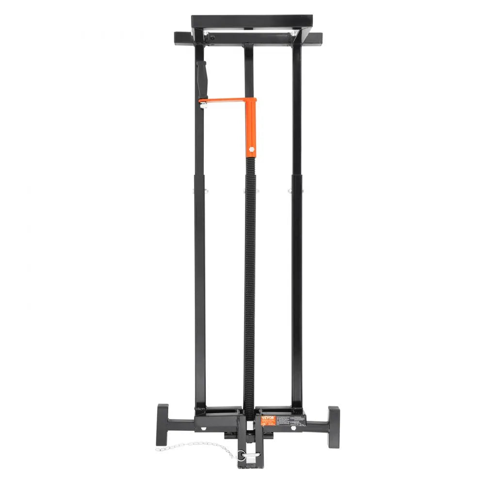 VEVOR Ride on Lawn Mower Lift Jack, 880 Lbs Weight Capacity, Telescopic Maintenance Jack with Crank Handle & Power Tool Handle, Foldable Lawn Tractor Lifter for Lawn Mowers and Garden Tractors, Black