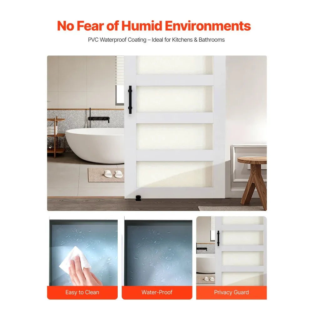 Waterproof PVC coating feature graphic for humid environments (easy to clean, water-proof, privacy guard)