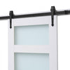 VEVOR Sliding Barn Door, 32 x 84 inch, High-Strength MDF Panel and Glass, Barn Door with Hardware Kit, Water-Proof PVC Surface, Easy to Install, H-Frame, Smoothly and Quietly Sliding for Living Room