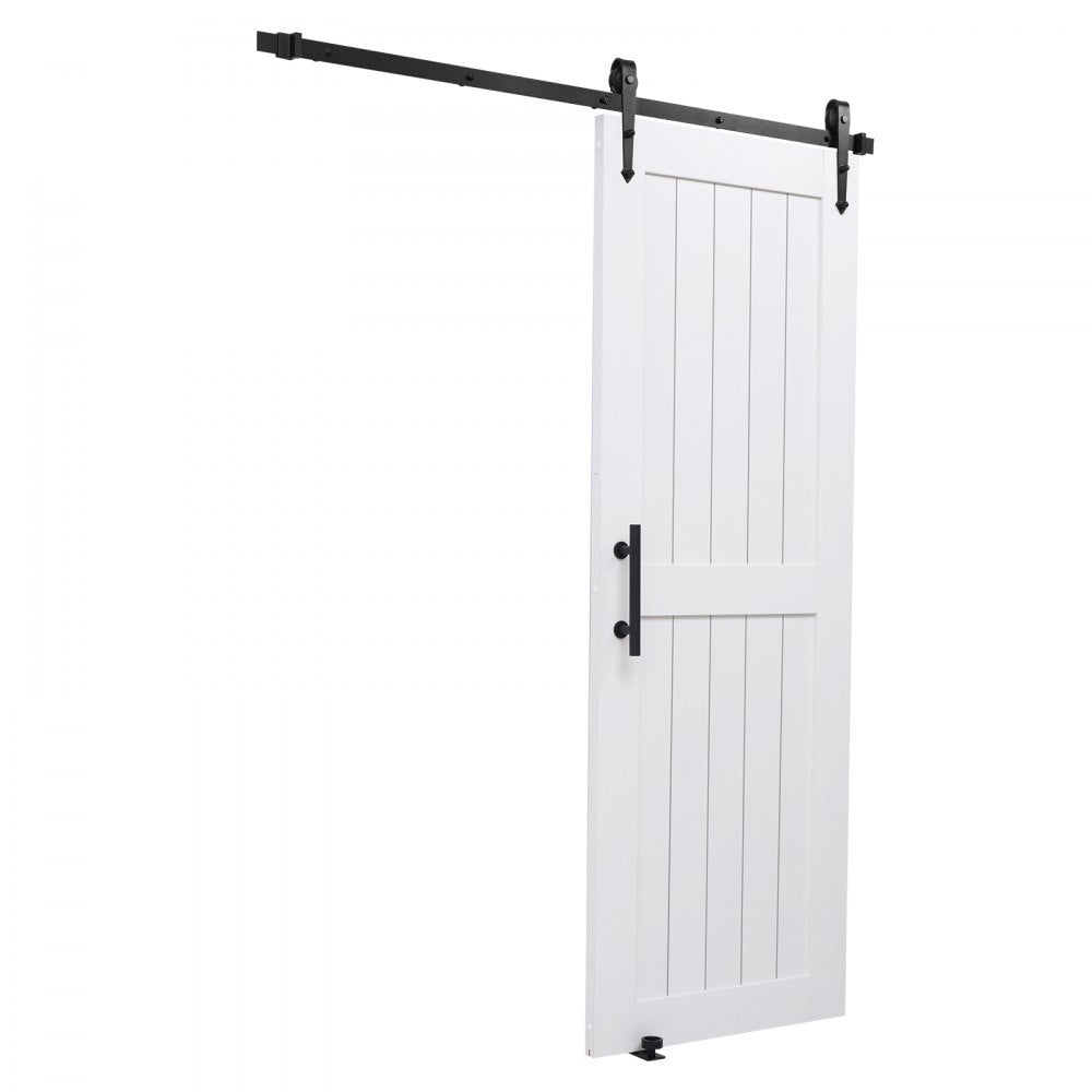 VEVOR Sliding Barn Door, 30 x 84 inch, High-Strength MDF Panel, Barn Door with Hardware Kit, Water-Proof PVC Surface, Easy to Install, H-Frame, Smoothly and Quietly Sliding for Living Room, Bathroom