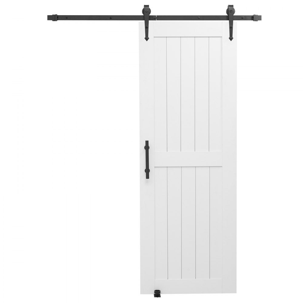 VEVOR Sliding Barn Door, 30 x 84 inch, High-Strength MDF Panel, Barn Door with Hardware Kit, Water-Proof PVC Surface, Easy to Install, H-Frame, Smoothly and Quietly Sliding for Living Room, Bathroom