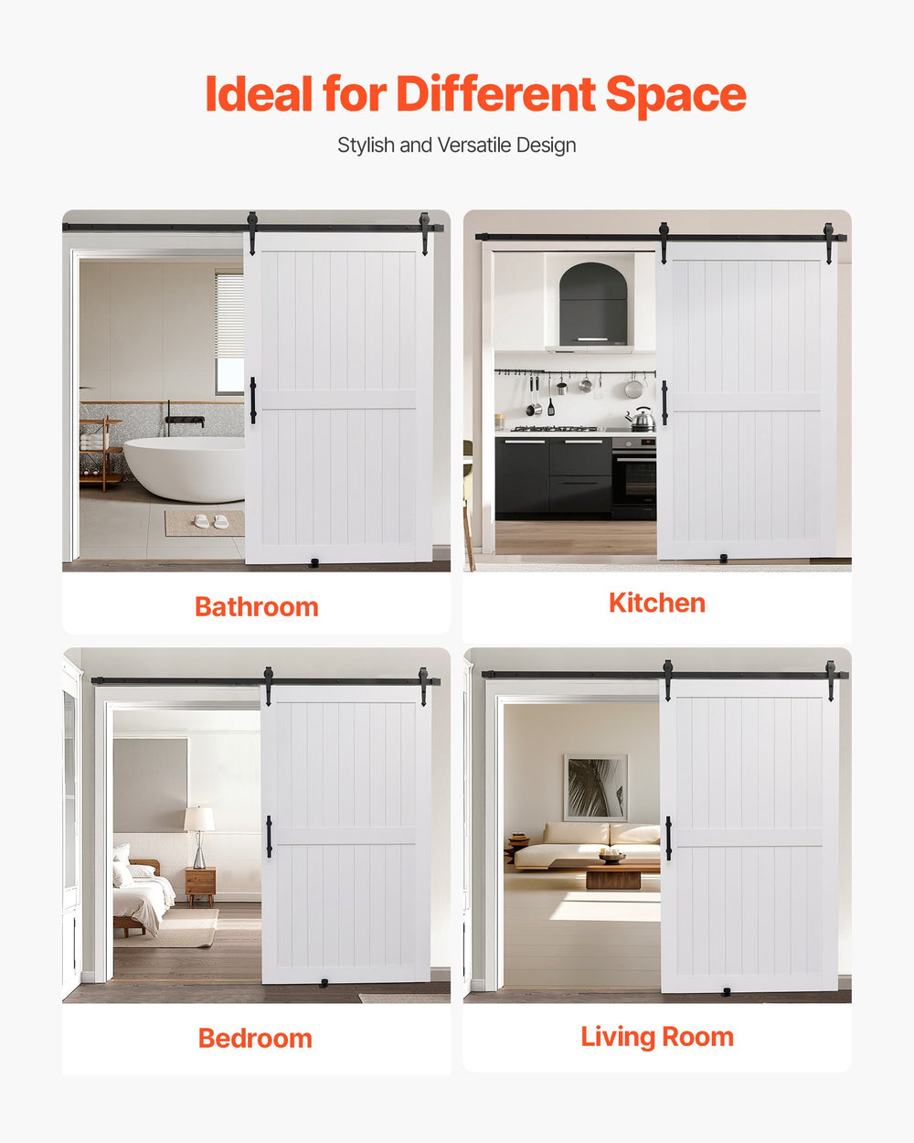 Room applications: bathroom, kitchen, bedroom, living room